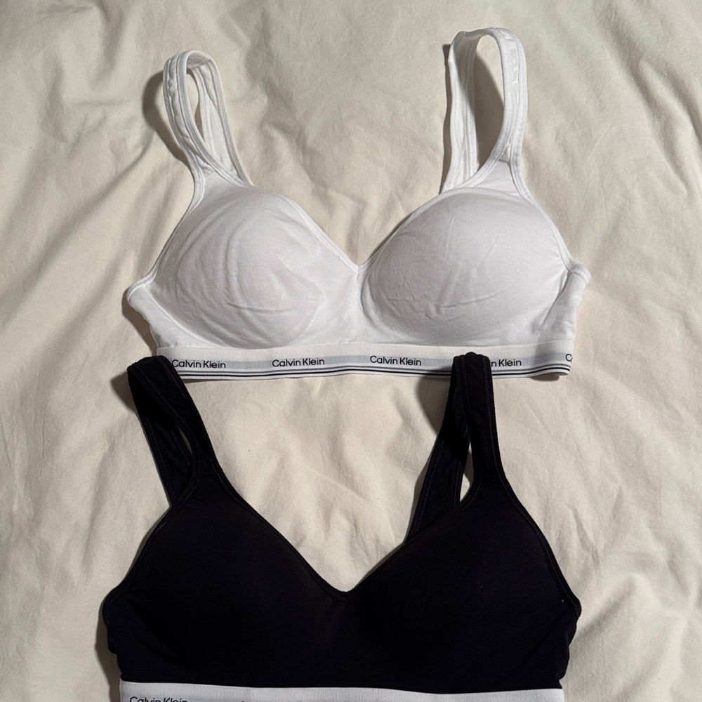 Calvin Klein White and Black Bralette Duo